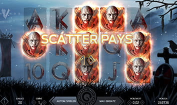 Aktivierte Zahlungen vom Scatter Symbol beim Spielautomat Vikings von NetEnt