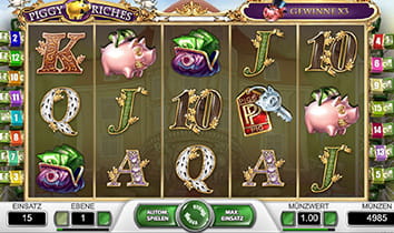 Der Slot Piggy Riches ist lustig gestaltet und macht Hunger aufs Gewinnen.