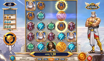 Der Play'n GO Slot - Rise of Olympus mit aktiviertem 3-fachen Multiplikator